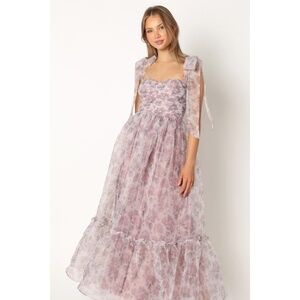 Petal & Pup Floret Midi Dress in Dark Purple